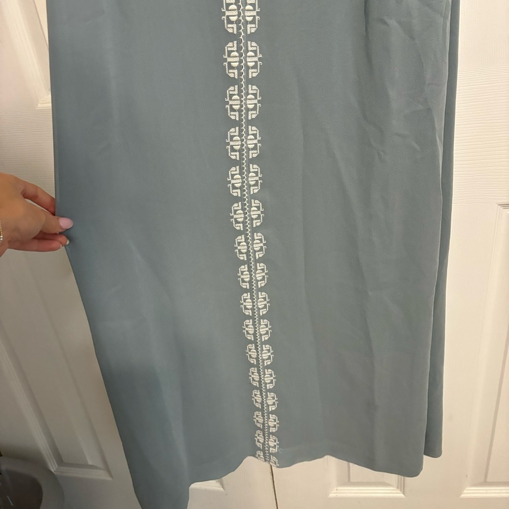 Tory Burch 100% Silk Blue Embroidered Maxi Dress - Picture 9 of 9
